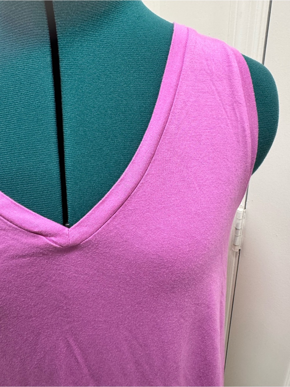 Modcloth Raspberry Pink V-Neck Sleeveless Tank - Picture 2 of 5